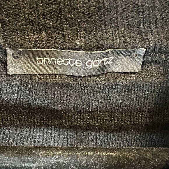 Annette Gortz Women's Full Zip Merino Wool Black Sweater M - Picture 11 of 14